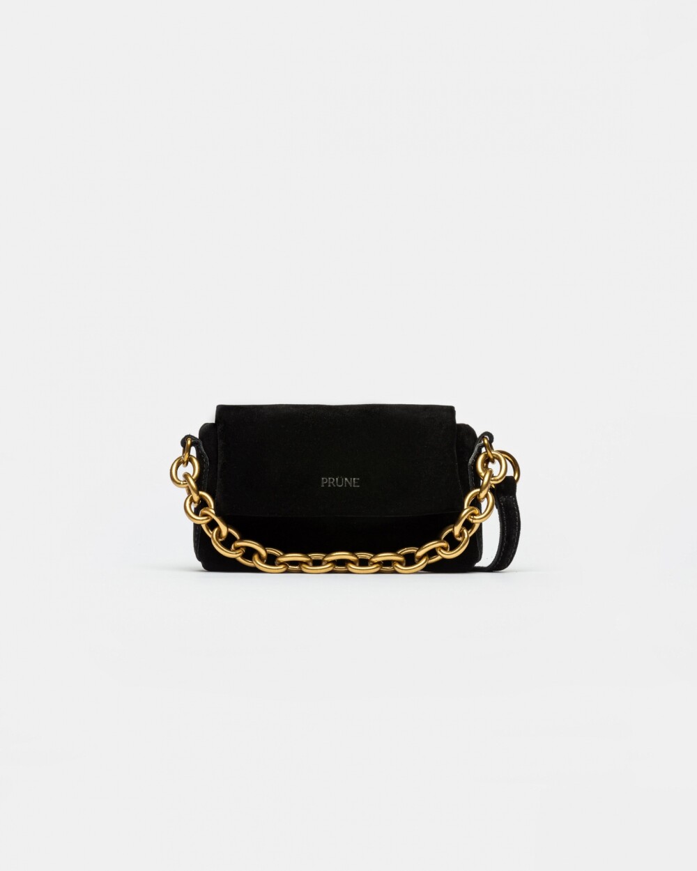 Mini Bag Bloom En Cuero Gamuza Negro