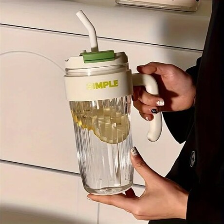 Vaso con manija y sorbito Blanco