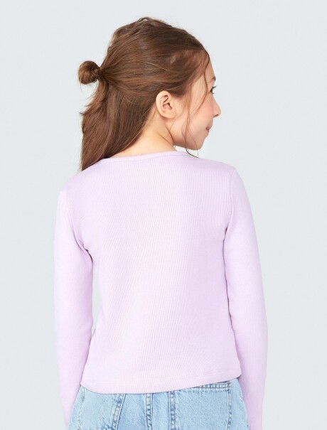 BLUSA INFANTIL EN TELA ACANALADA VIOLETA