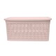 Set x2 Caja simil ratán 7,5 lts ROSADO