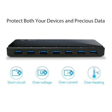 Tp-link - Hub USB Tapo UH720. Multiples Protecciones. Indicador Led. X7 Puertos USB 3.0, X2 Puertos 001