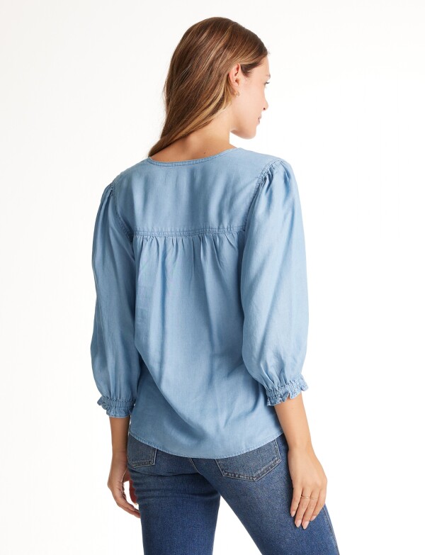 Blusa Lyocell Pespunte JEAN CLARO