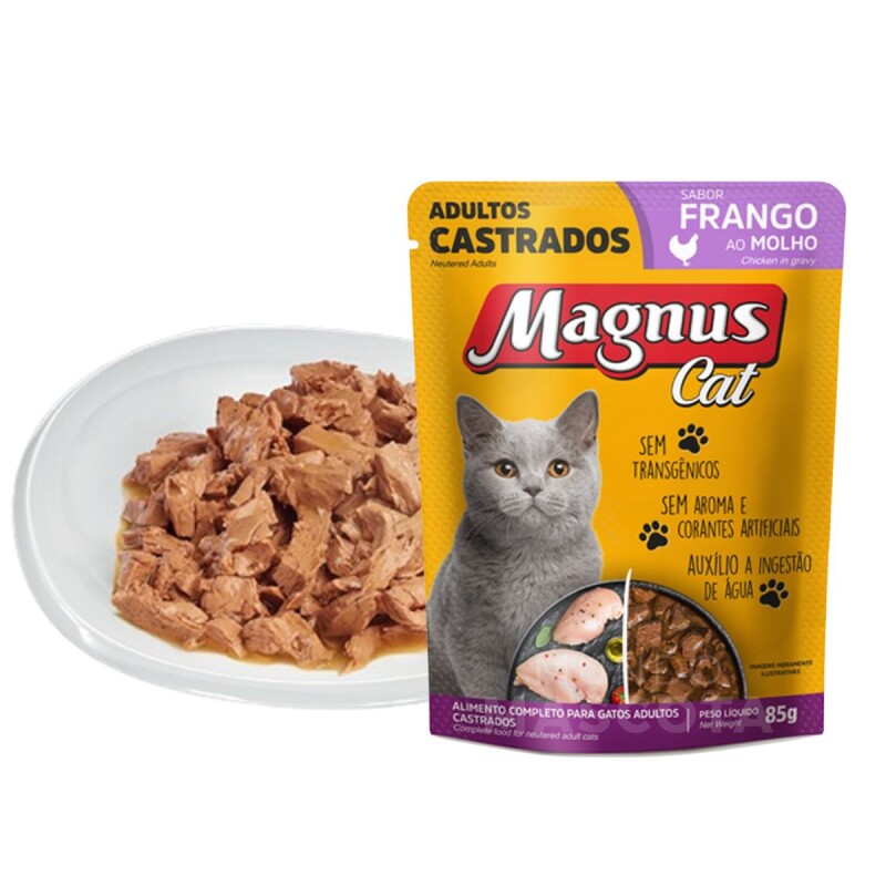 MAGNUS SALSA CON POLLO PARA GATOS CASTRADOS 85 GRS MAGNUS SALSA CON POLLO PARA GATOS CASTRADOS 85 GRS