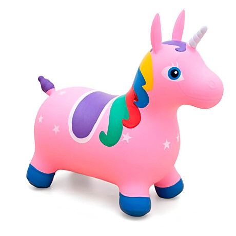 Unicornio Burrito Saltarín Inflable Juguete Sonido Rosa