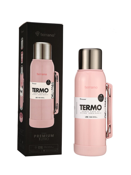 Termo Premium 1lt. Con base de Silicona Rosado Metalizado