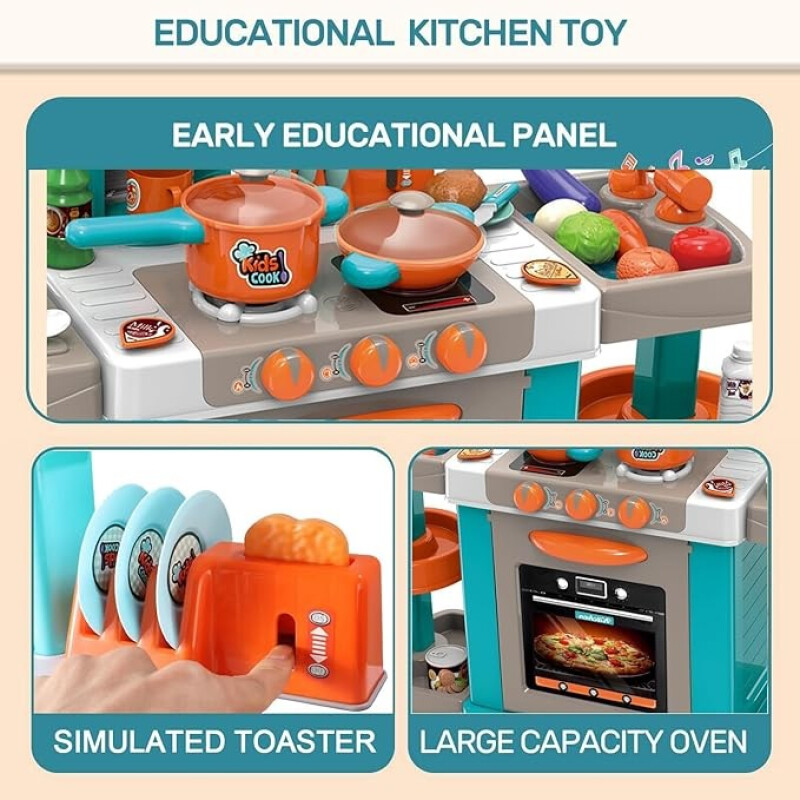Cocina kids cook en verde y naranja Cocina kids cook en verde y naranja