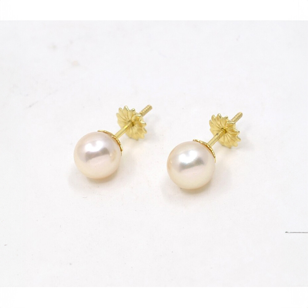 7 mm Caravanas en Oro 18 K Y Perlas De Cultivo 7 mm Caravanas en Oro 18 K Y Perlas De Cultivo