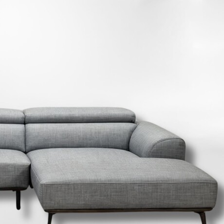 Sofá con chaise DUNA TELA GRIS - DERECHO