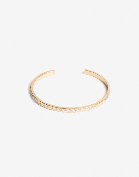 Pulseras Rígidas Strass Pulsera Rígida Con Cubic - Dorado