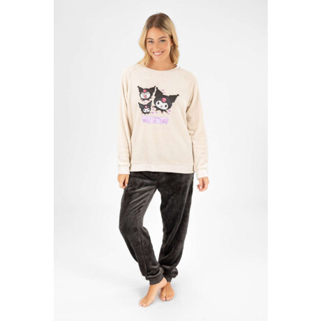 Pijama kuromi fleece Gris