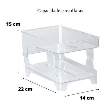 Organizador Dispensador Diamond Estantería Plástico 6 Latas Transparente