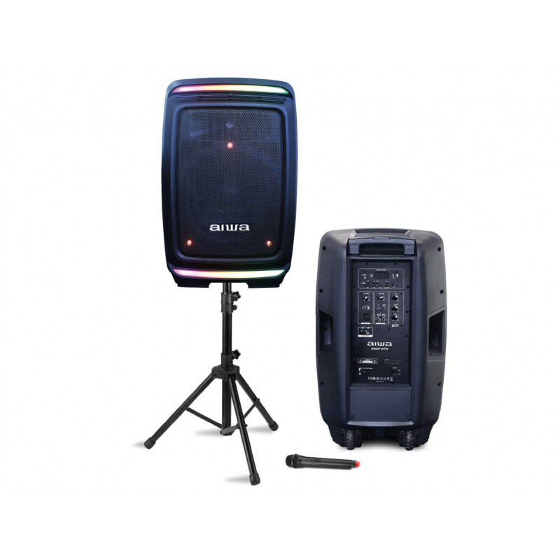 Sistema de Sonido Bluetooth AIWA 1000W PMPO con trípode ajustable | AWSP14TW Sistema de Sonido Bluetooth AIWA 1000W PMPO con trípode ajustable | AWSP14TW
