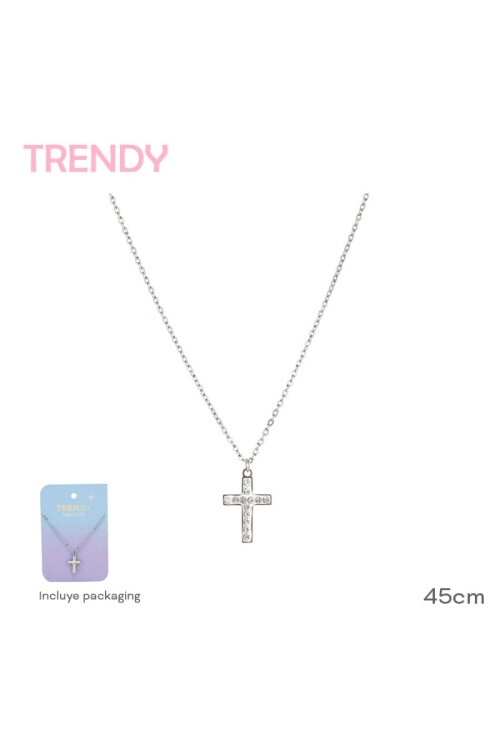 Collar cruz Plateado