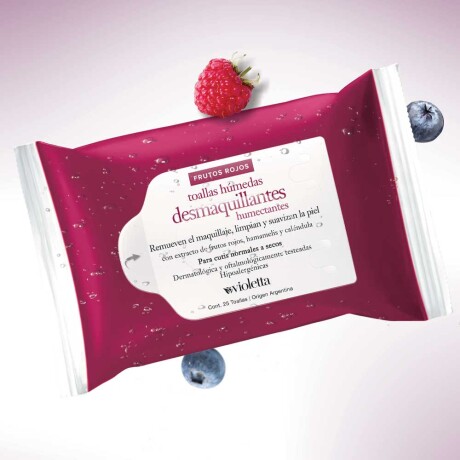 Toallas Desmaquillantes Violetta Frutos Rojos 25 unidades Toallas Desmaquillantes Violetta Frutos Rojos 25 unidades