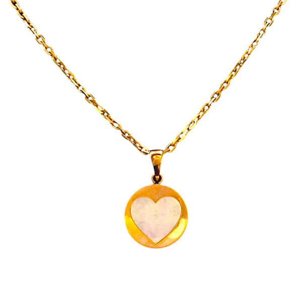 Dije Corazón-Oro bajo-Piedra Nácar-CP8570 conpiedra