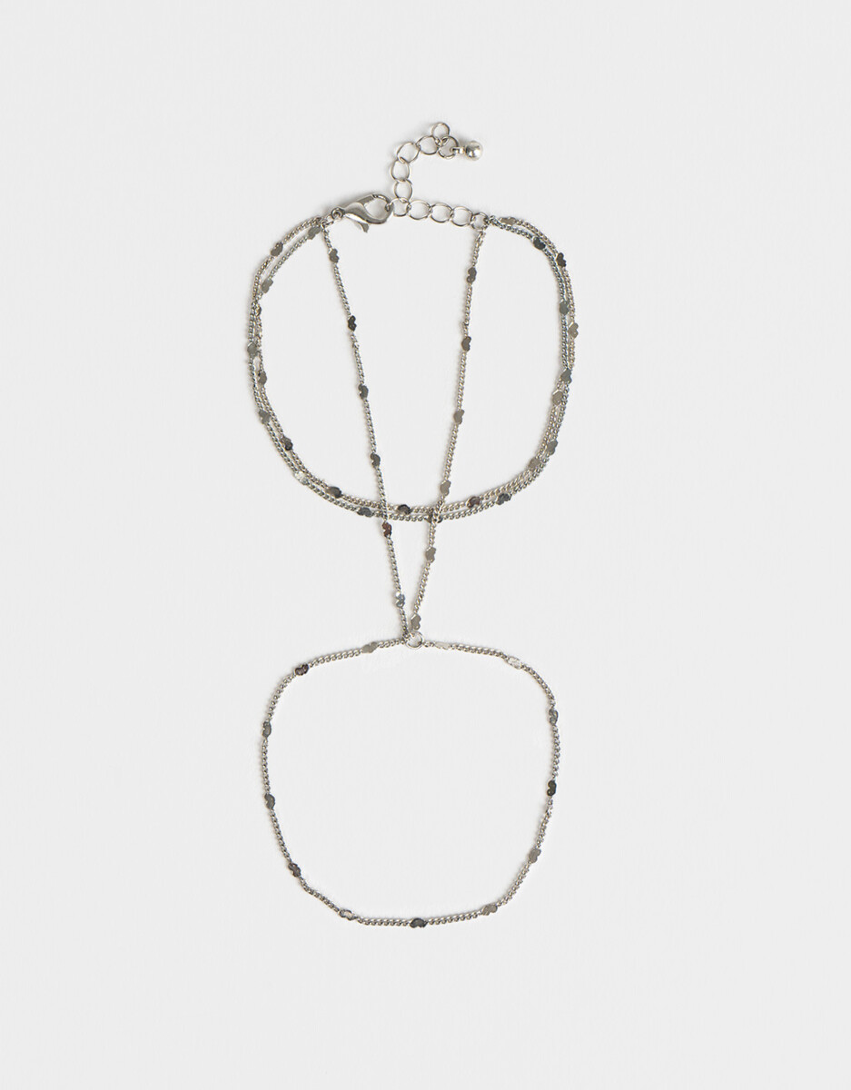 Pulsera Flexible Con Anillo Unido 