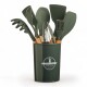 Set Utensilios Cocina Inicial Silicona Madera Plus Gourmet Gris