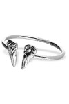 PULSERA RÍGIDA ALEACIÓN DE METALES BAÑADO EN PLATA CON DETALLE DE ALAS EN LOS EXTREMOS Pulsera