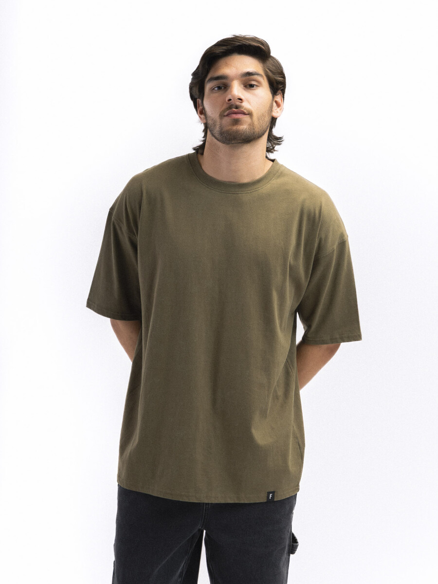 Remera Algodón Oversized - Militar 