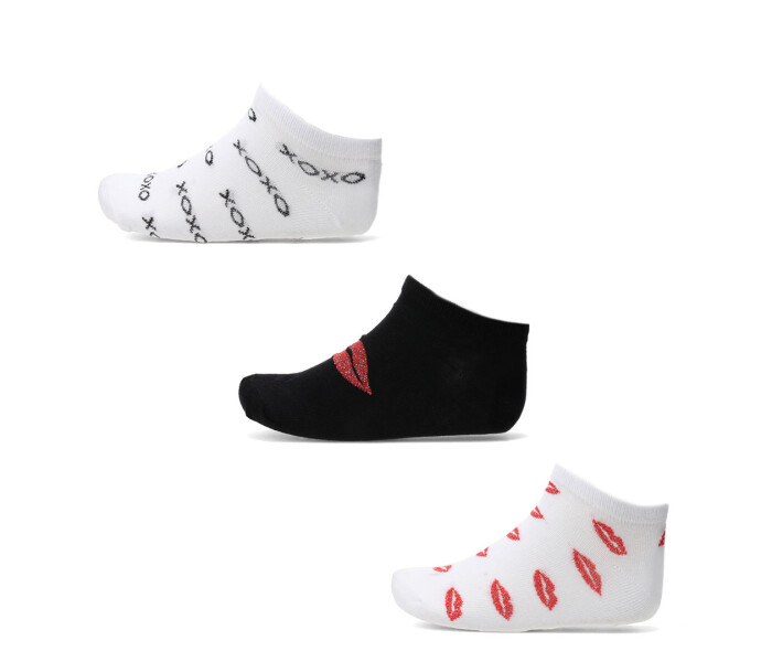 Medias de Mujer Miss Carol Kisses Blanco - Negro