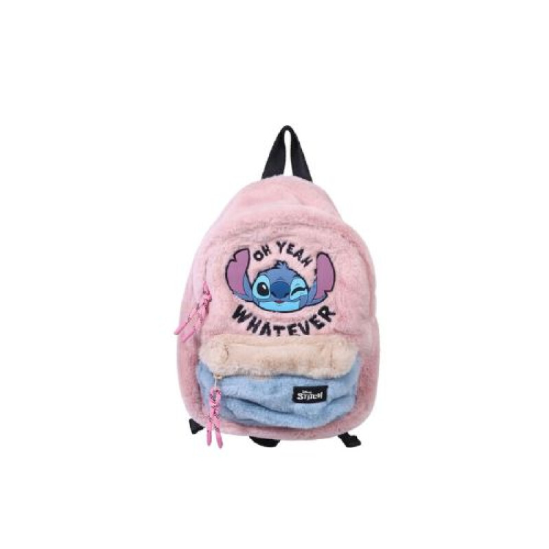 Mochilita Stitch con bolsillo Plush dos colores Mochilita Stitch Con Bolsillo Plush Dos Colores