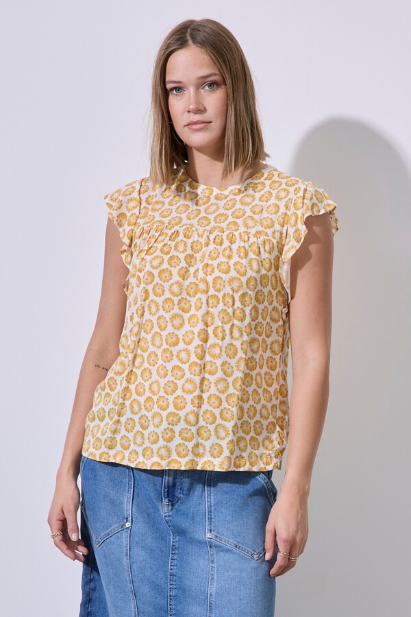 Blusa Manga Volados MULTI/AMARILLO