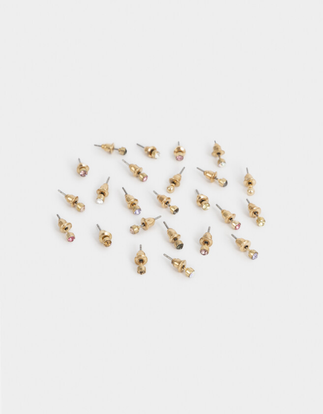 Aros Sets Con strass multicolor Set De Aros Con Strass - Dorado