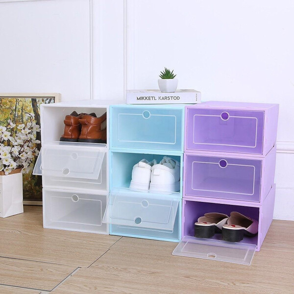 Caja Organizadora Zapatos Zapatera 24 Unidades Caja Apilable Variante Color Celeste
