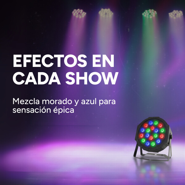 Proyector Luces LED RGB X18 Control Discoteca Fiesta Evento Color Negro