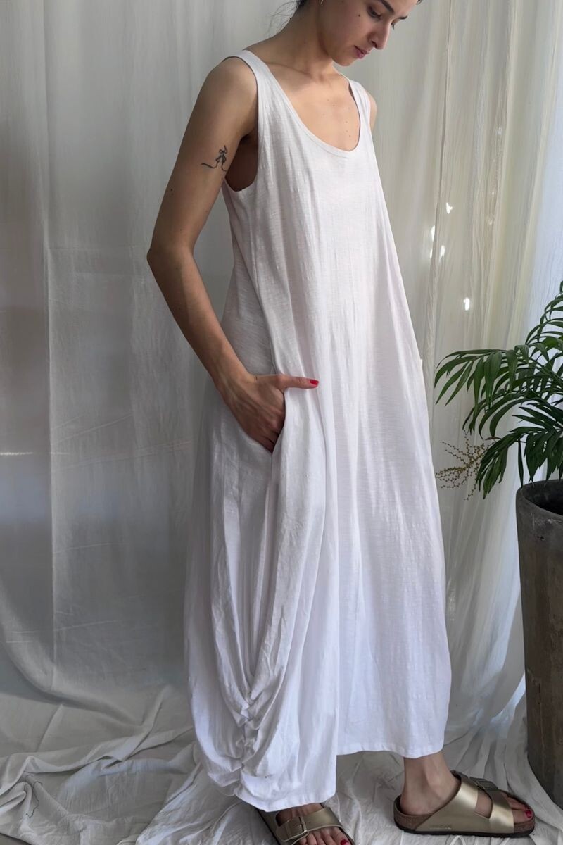 Vestido Largo Balón Blanco