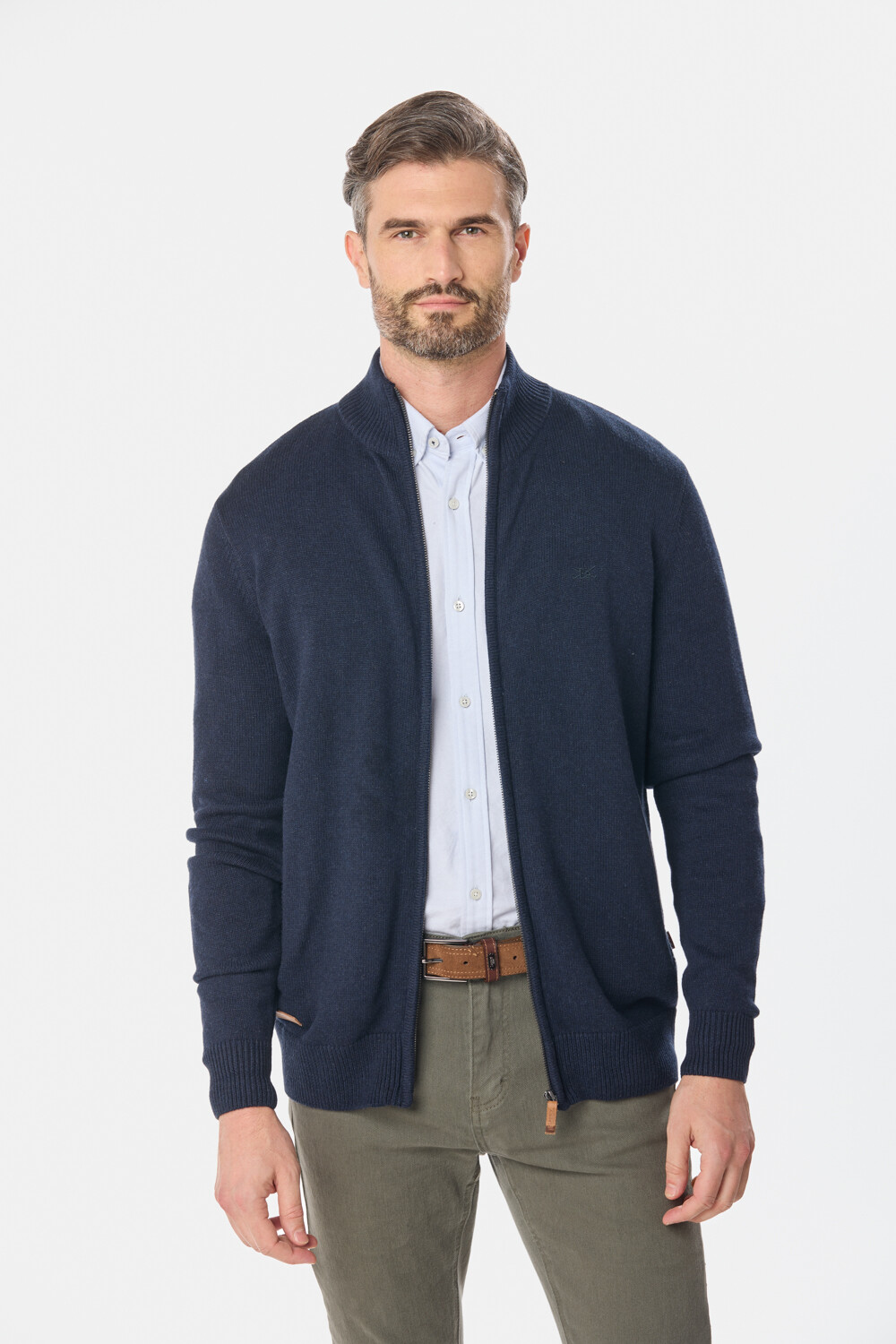 CAMPERA TEJIDA DE ALGODON Azul