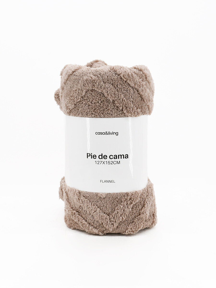 PIE DE CAMA FLANNEL ROMBOS - VISON 