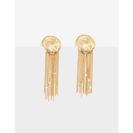 Aros Largos Caracoles Y Perlas Dorado Oro Amarillo