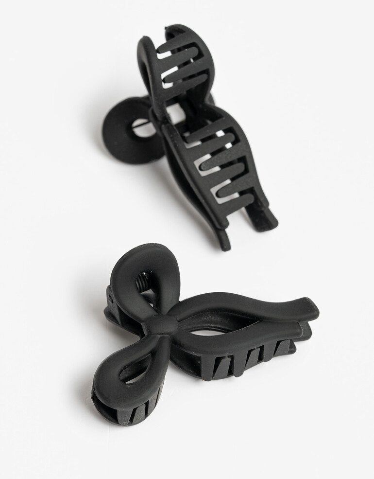 Broches Sets Acrilico Set De Mini Broches De Moño - Negro