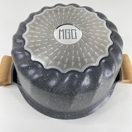 Olla Aluminio Fundido Presión Revestimiento Granito Tapa Vidrio 24cm Olla Aluminio Fundido Presión Revestimiento Granito Tapa Vidrio 24cm