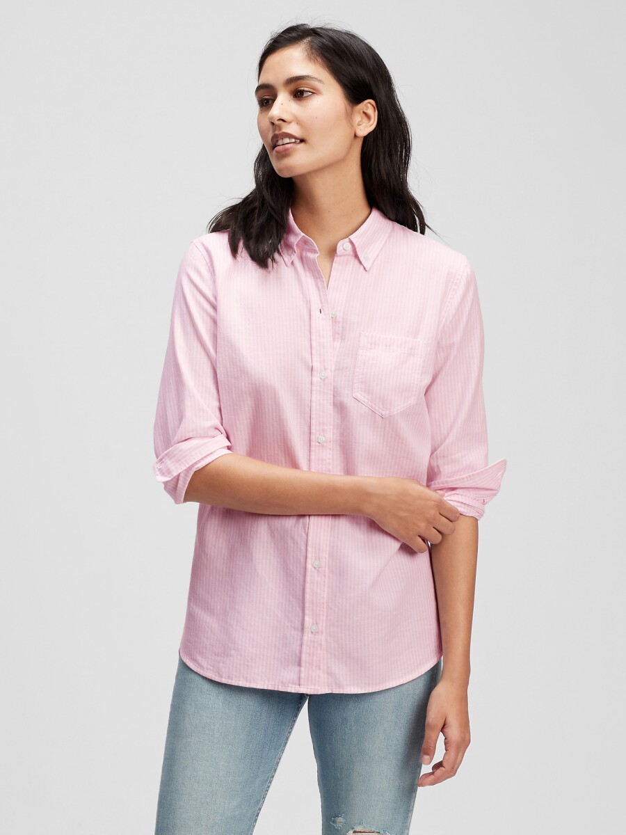 Camisa Oxford Mujer - Pink Stripe 8172-1 