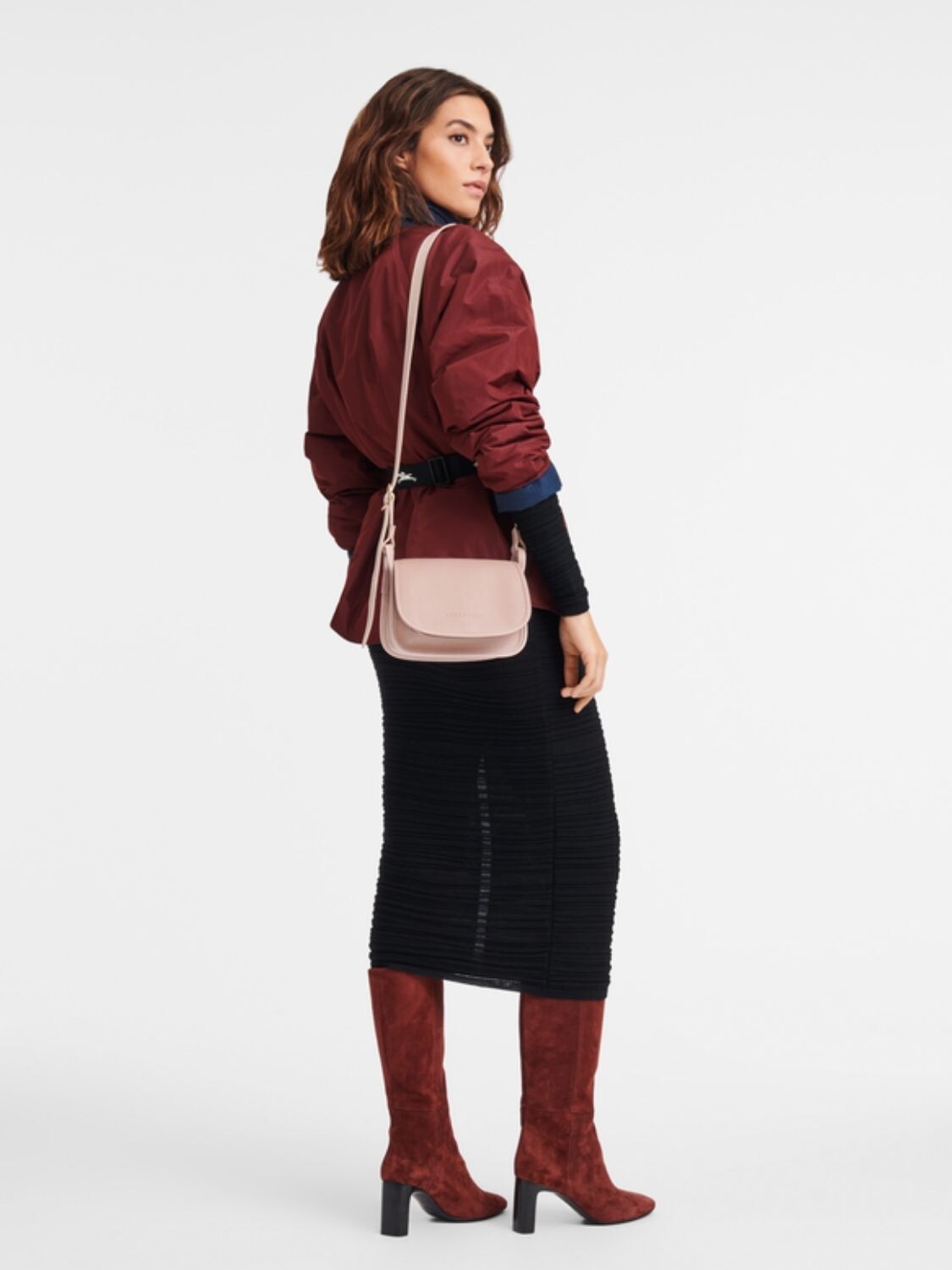 Longchamp -Cartera de cuero cruzada con solapa, Le Foulonné 542