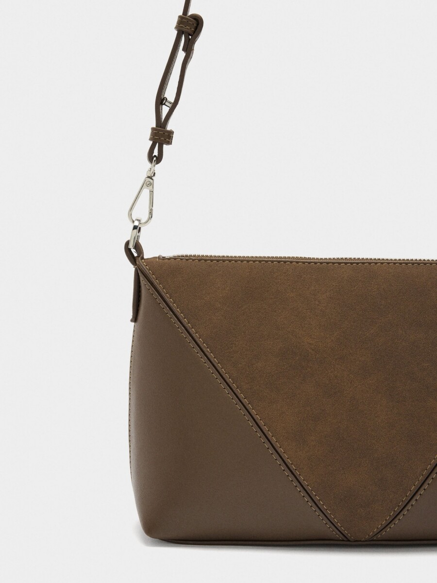 Bolso Bandolera Contraste De Texturas camel