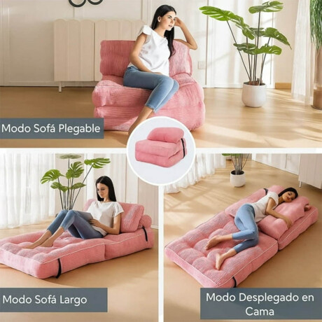 Sofá Sillón Cama Plegable Cloudnest + Almohada Living Rosa