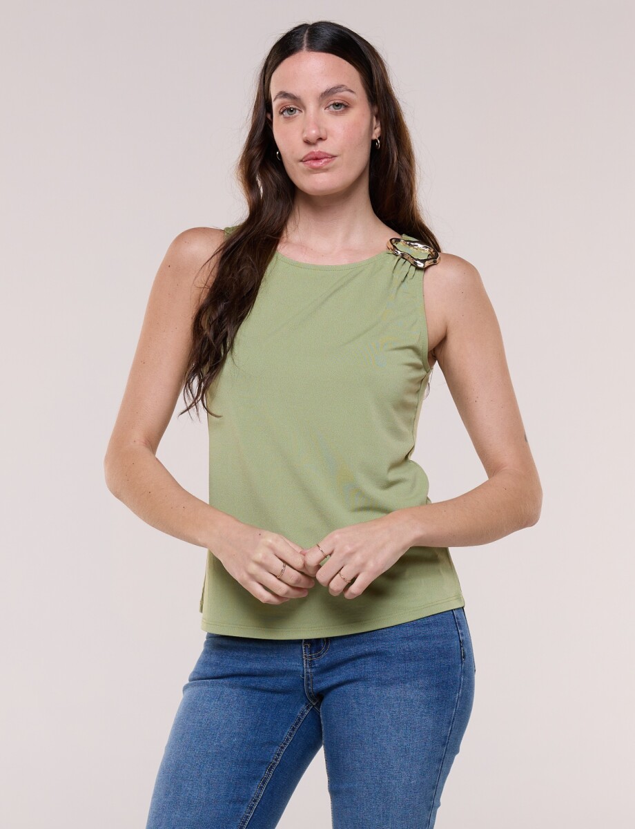 Musculosa Con Broche - Verde 