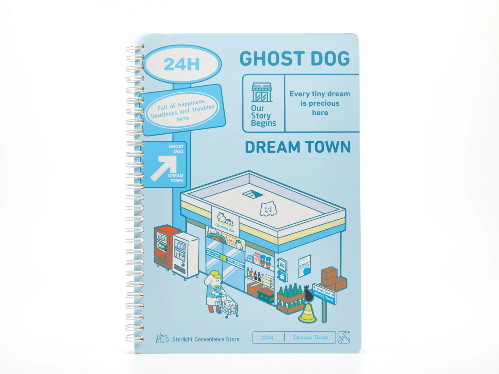 CUADERNO ESPIRAL B5 (PERRO FANTASMA CIUDAD DE LOS SUEÑOS/AZUL) 