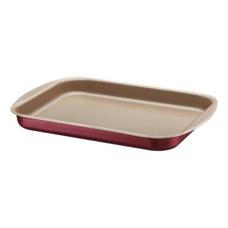 Asadera Rectangular Plana Tramontina Aluminio con Antiadherente Starflon Max Roja 28cm Rojo