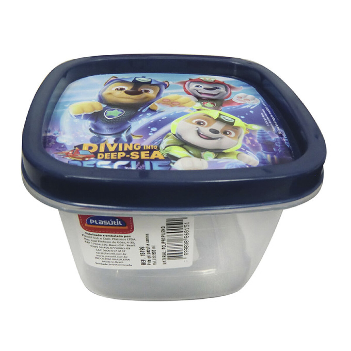 Tupper 500ml hermetico personajes - paw patrol azul 