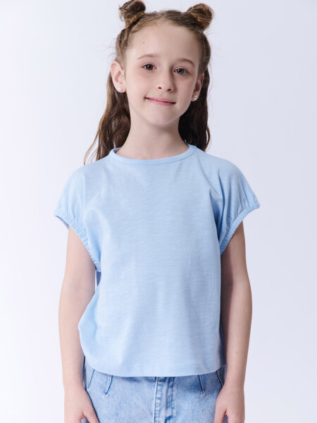 Remera crop Celeste