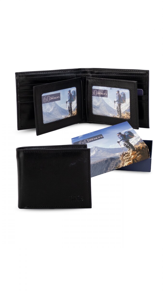 BILLETERA DE CUERO PLATÓN - NEGRO 