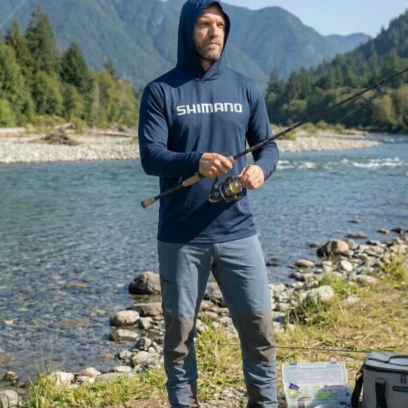 Remera Buzo Shimano Con Filtro Uv Manga Larga Capucha y Cuello Remera Buzo Shimano Con Filtro Uv Manga Larga Capucha y Cuello