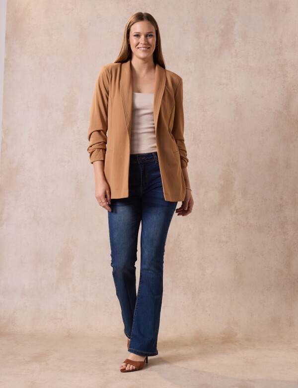 Blazer Manga Frunce TOSTADO