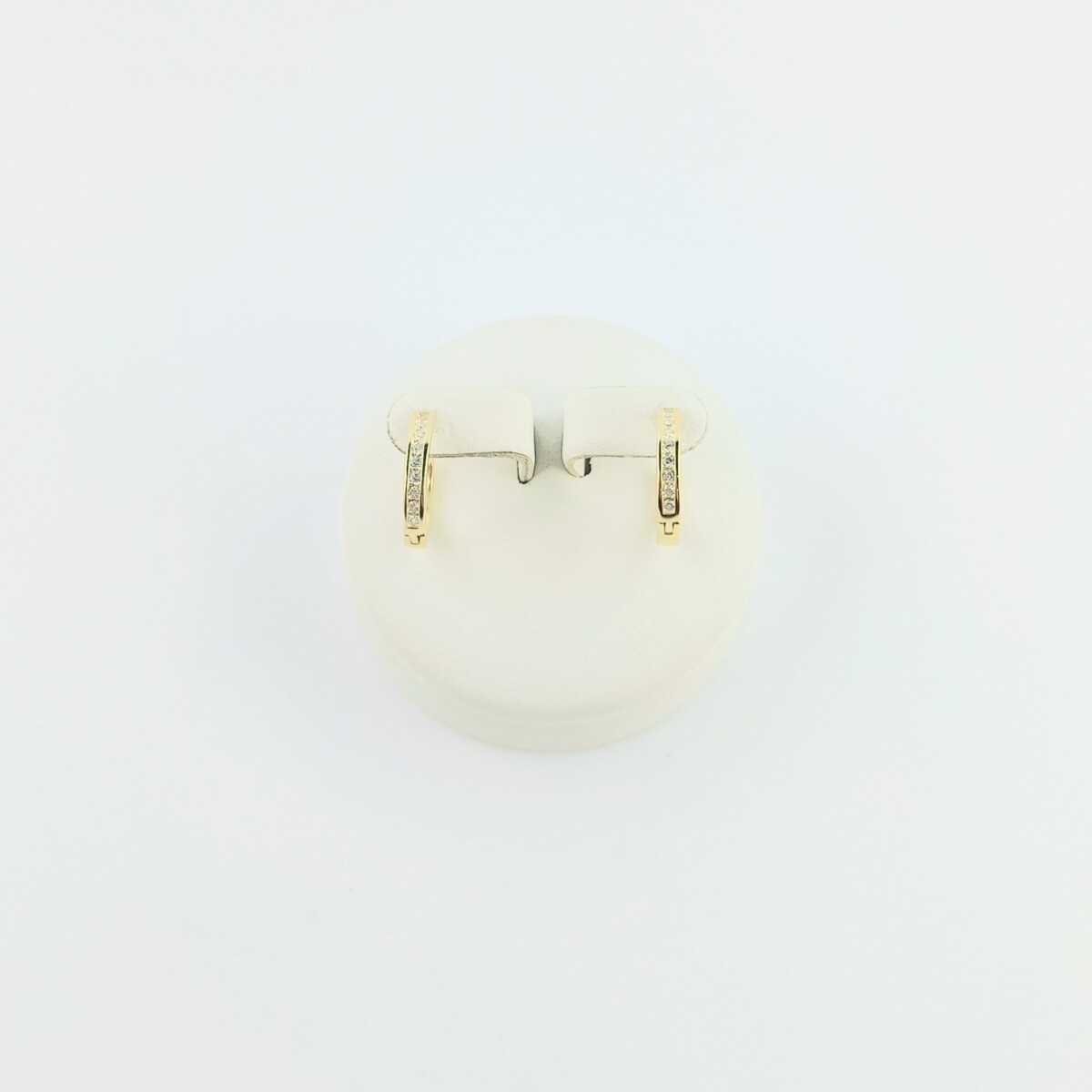 Par de aros de plata 925 con double de oro 18 ktes y circonias. 