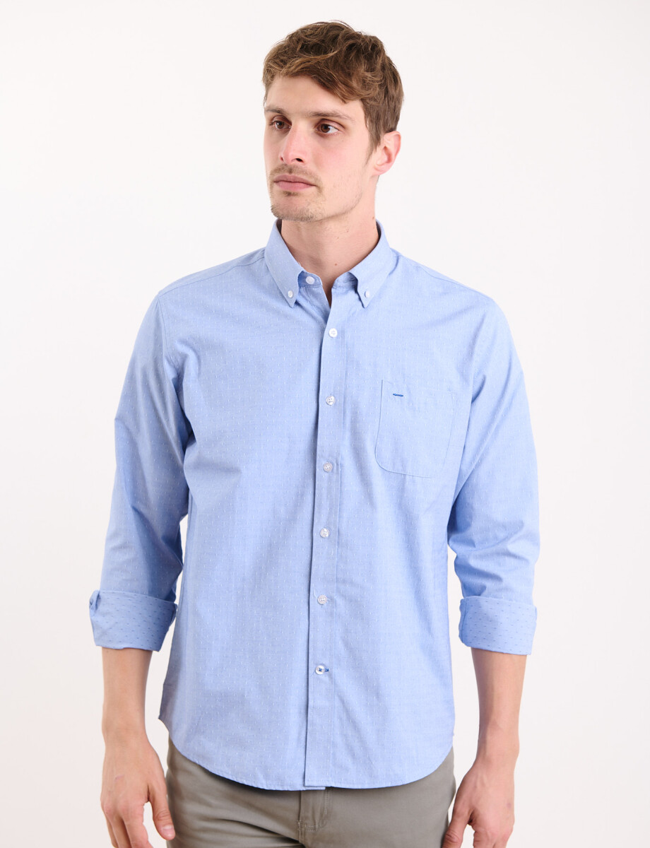 012592 CAMISA HARRINGTON LABEL Azul Piedra