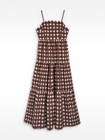 Vestido Largo De Lunares 100% Algodón marron